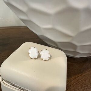 Kendra Scott White and Gold Stud Earrings